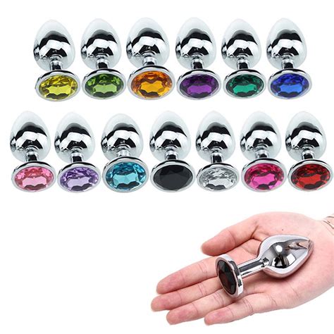 Buy Beginner Plug Anal Butt Plug Stainless Steel Heart Jeweled Butt Suction Cup Plug At