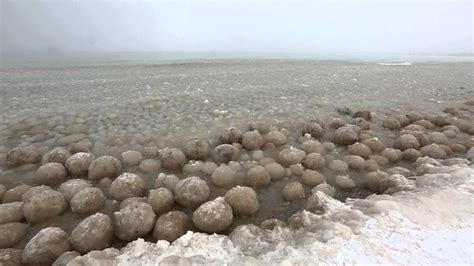 Ice Balls Forming Along Lake Michigan Near Glen Arbor Youtube