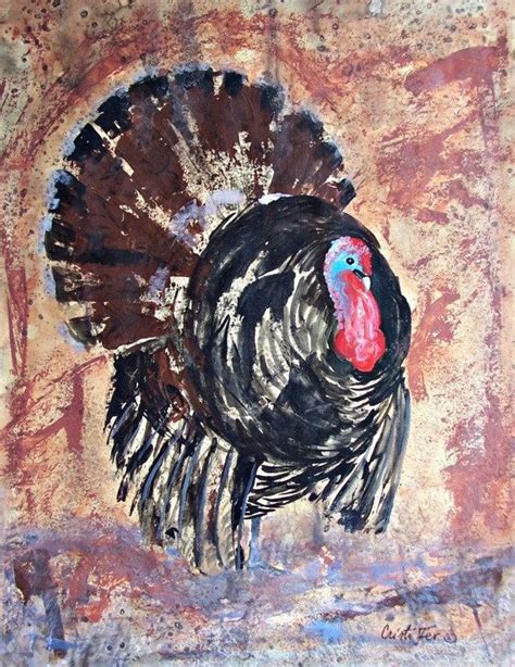 Painting Of Turkey Impressionist Fall Thanksgiving By Mymexicanart 89