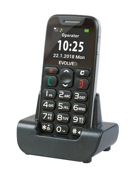 EVOLVEO EasyPhone, мобилен телефон за възрастни хора с поставка за ...