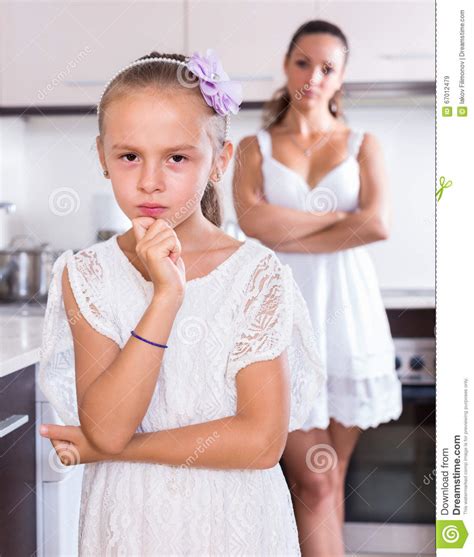 Mother Scolding Little Daughter Stock Image Image Of Fight Domestic
