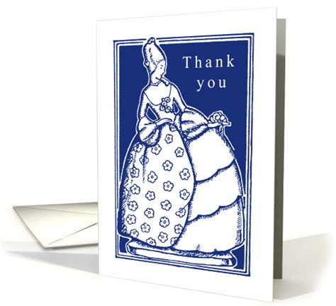 Colonial Thank You Card Colonial Woman Card 620289
