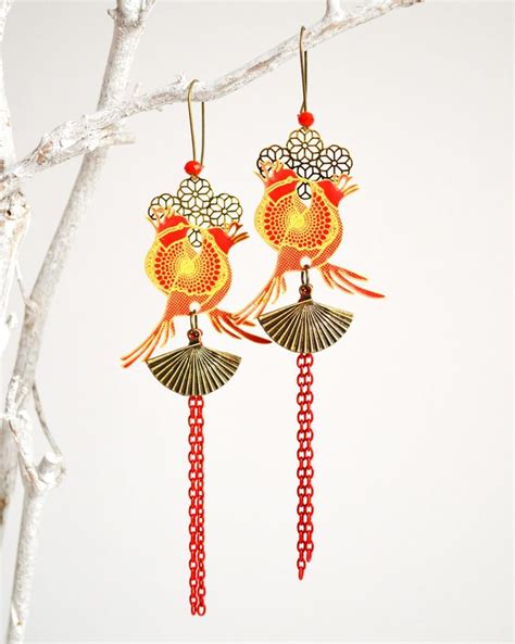 Boucles D Oreille Oiseaux Rouges Et Jaunes Crochet Earrings Novelty