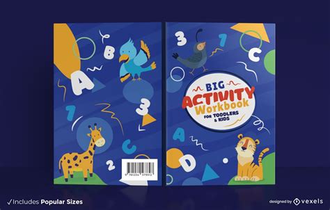Kids Activity Workbook Cover Design Vector Download