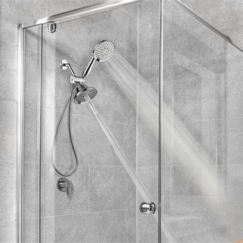 showermaxx dual shower head with handheld and fixed showerhead high pressure dual shower