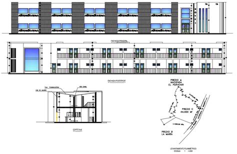 D Dwg Drawing Hotel Elevation Design With Basic Rendered Architecture