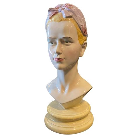 1968 Mid Century Modern Ceramic Italian Bust Of A Woman By Ronzan 172689