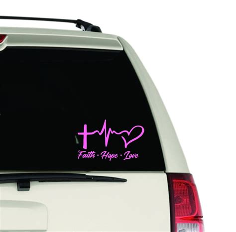Love Faith Hope Car Decal Car Sticker Label Custom Decal Etsy