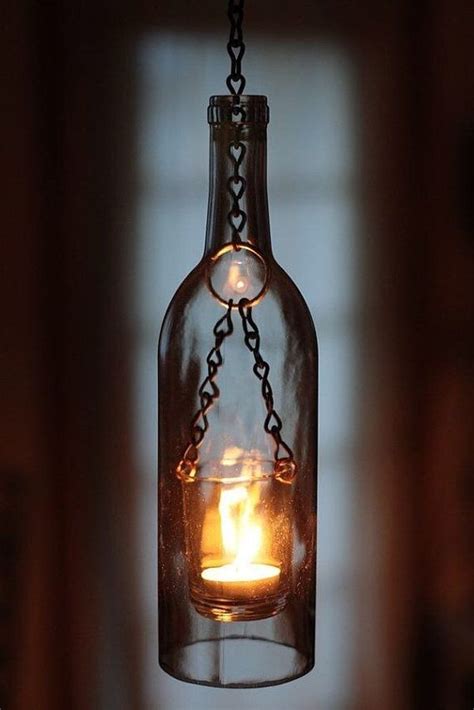 Hanging Candle Wine Bottle Lanterns Diy Pendant Light Wine Bottle Diy