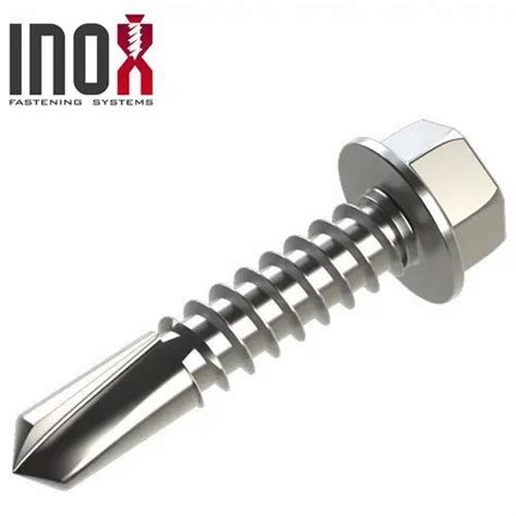 Stainless Steel Polished Hex Head Self Drilling Screw Washer Metal