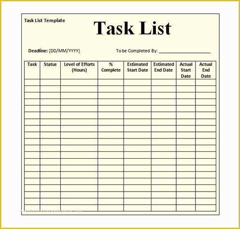Daily Task Log Sheet Printable