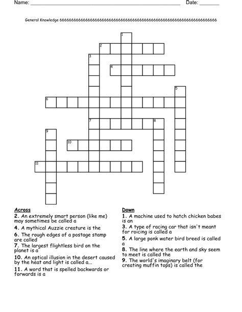 General Knowledge Easy Crossword Puzzles Loveandrespe