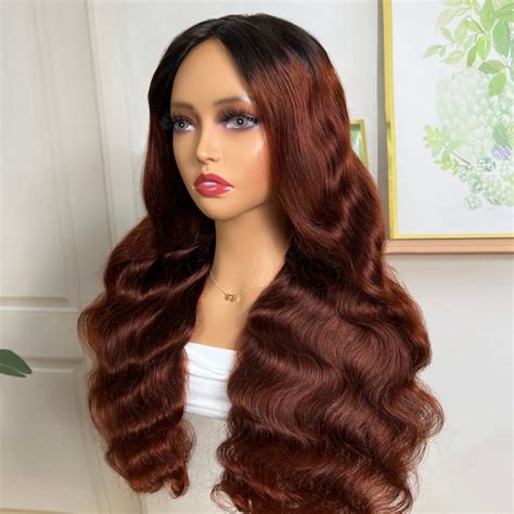 Red Wig Red Lace Front Human Hair Wigs Nadula