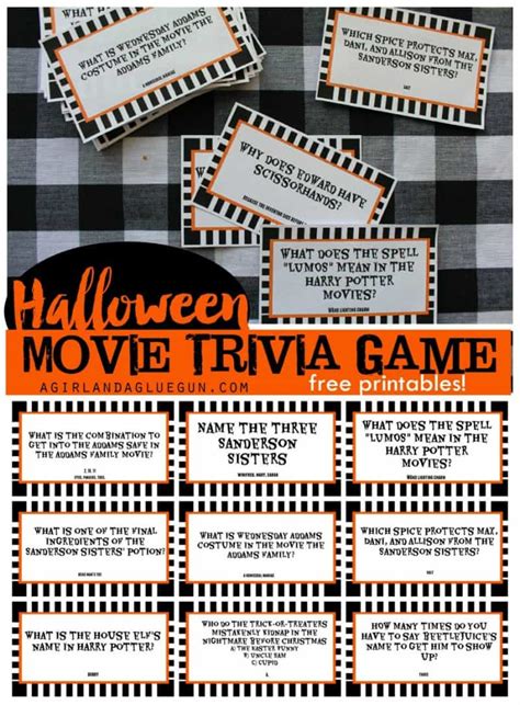 Printable Halloween Movie Trivia Game 30 Days Of