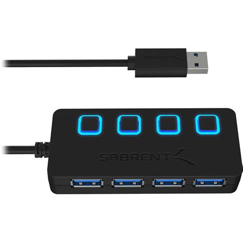Sabrent 4 Port Usb 30 Hub With Power Switches Hb Um43 Bandh Photo