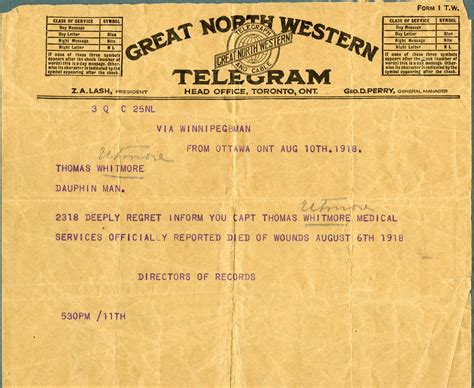 Military Documents The Telegram Canada And The First World War