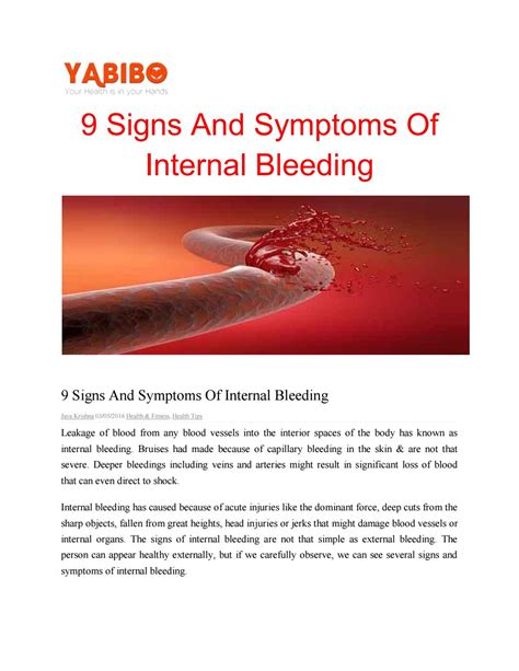 9 Signs And Symptoms Of Internal Bleeding By Ankithaanu Issuu