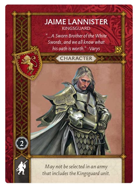 Jaime Lannister - Kingsguard - ASOIAF Miniatures Game Competitive Community