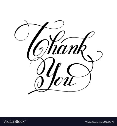 Calligraphy Thank You Handwritten Lettering Vector Image