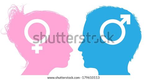 Silhouette Man Woman Heads Male Female Stock Vector Royalty Free 179610113