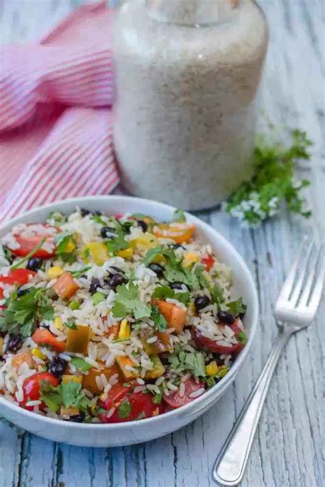 Cowboy Rice Salad Recipe Rice Salad Salad Recipes Vegetarian Recipes