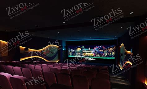 Movie Theater Interior Design 3d Model Zworks 3d Models