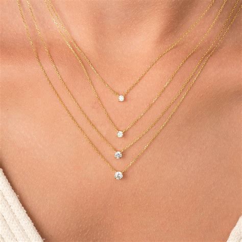 14k Gold Diamond Necklace Attached Diamond On Chain Diamond Etsy India