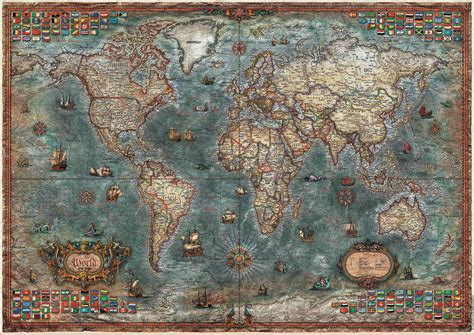Nuevo Educa Jigsaw Puzzle Piezas Mapa Del Mundo Hist Rico