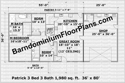 Patrick Barndominium Barndominiumfloorplans Barn Homes Floor Plans