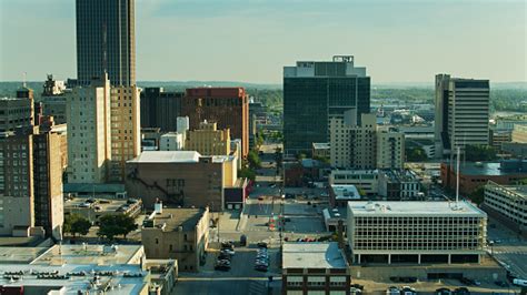 Aerial View Down S 15th St In Downtown Omaha Stock Photo Download