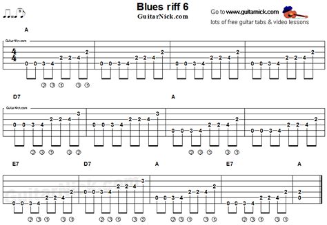 blues guitar riff 6 acoustic flatpicking