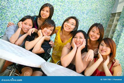 Group Of Beautiful Asian Girl Outdoor Stock Photo Image Of Outdoor