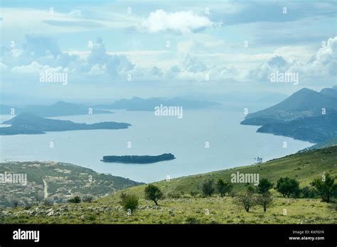 Croatian Islands On The Adriatic Sea Taken From A Mountain Of Dubrovnik
