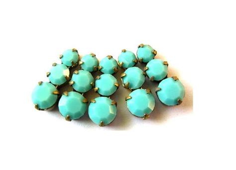 5 Vintage Swarovski Opaque Turquoise Jewelry Findings 3 Etsy