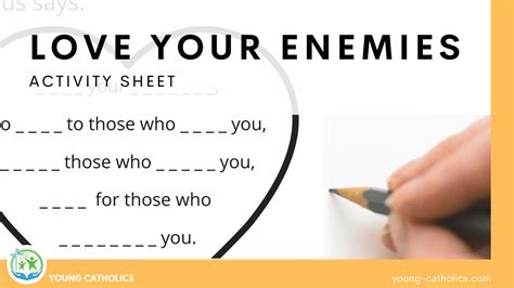 Love Your Enemies Activity Sheet Young Catholics