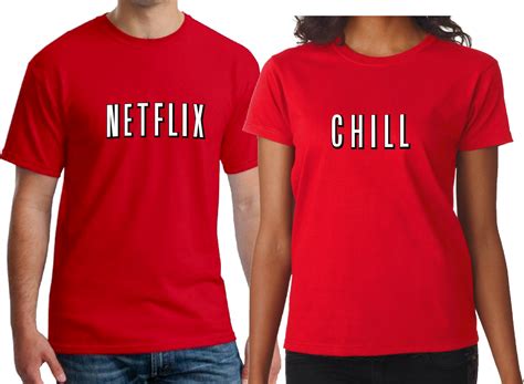 Netflix And Chill Couple Menwomen Shirtnetflix And Chill Couple T