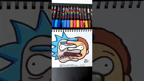 Drawing Rick And Morty With Posca Markers Fusion Effect Shorts Art
