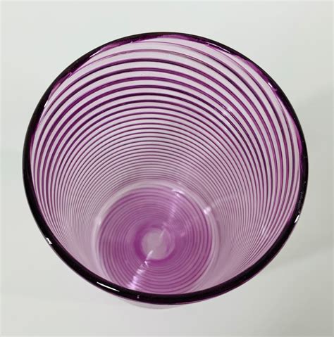 Hand Blown Glass Purple Optic Twist Tumbler Etsy