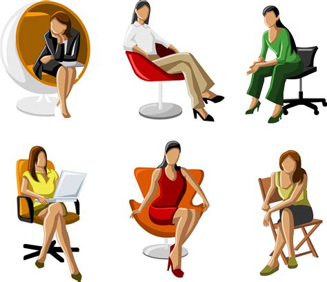 Businessperson Cartoon Vector Business Woman Sitting Png Download