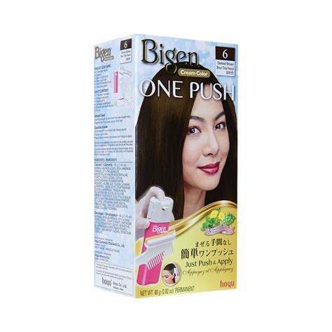 Bigen One Push Hair Cream Color 6 Darkest Brown 80g Tak Shing Hong