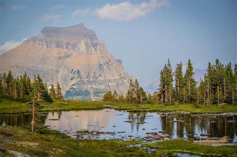 A Wonderful View Of The Mountains At Glacier National Park Stock Image