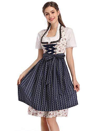 Buy Glorystar Womens German Dirndl Dress 3 Pieces Traditional Bavarian