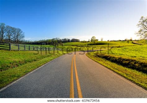 Scenic Country Road Picture During Sunset Stock Photo Edit Now 619673456
