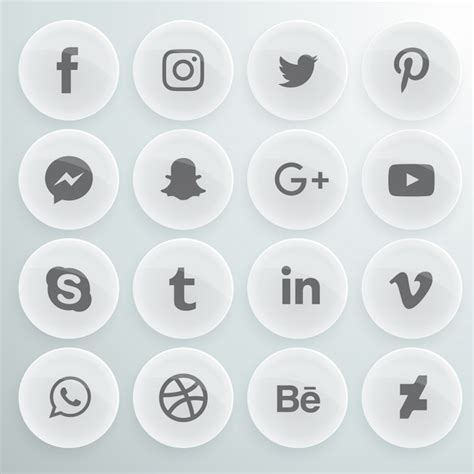 Free Vector Gray Round Icons For Social Networks