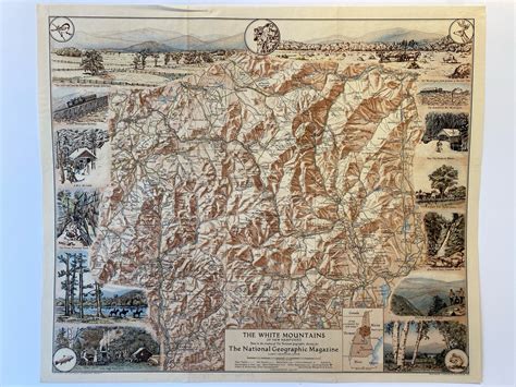 Carte De White Mountains Of New Hampshire 1937