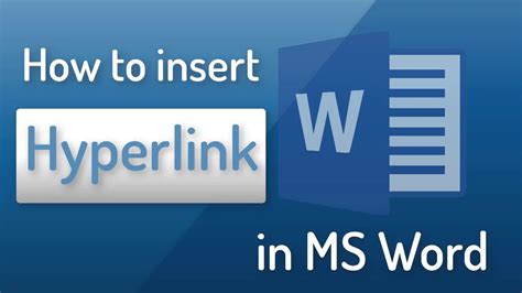 How To Insert A Hyperlink In Ms Word Youtube