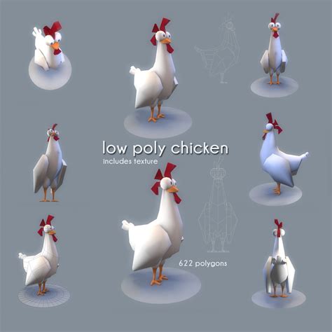 Low Poly Chicken By Ticilo 3docean