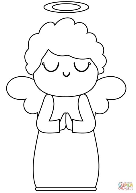 Cute Angel Coloring Page Free Printable Coloring Pages