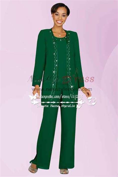 green three piece mother of the bride pants suit with jacket nmo 192 mother s pant suits