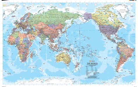 Pacific Centred World Political Wall Map By Hema Maps Mapsales